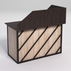 Стол эргономичный офисный СЭ-15А (левосторонний) с экраном СТРОНГ в стиле ЛОФТ декор №2, Дуб Венге и Дуб Сонома