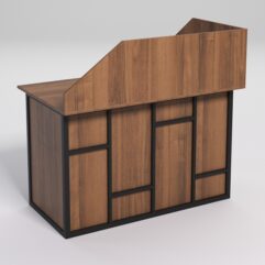 Стол эргономичный офисный СЭ-15А (левосторонний) с экраном СТРОНГ в стиле ЛОФТ декор №3, Орех