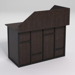 Стол эргономичный офисный СЭ-15А (левосторонний) с экраном СТРОНГ в стиле ЛОФТ декор №3, Дуб Венге