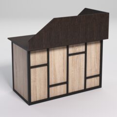 Стол эргономичный офисный СЭ-15А (левосторонний) с экраном СТРОНГ в стиле ЛОФТ декор №3, Дуб Венге и Дуб Сонома