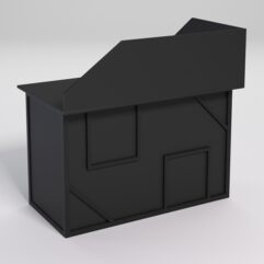 Стол эргономичный офисный СЭ-15А (левосторонний) с экраном СТРОНГ в стиле ЛОФТ декор №4, Черный