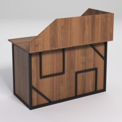 Стол эргономичный офисный СЭ-15А (левосторонний) с экраном СТРОНГ в стиле ЛОФТ декор №4, Орех