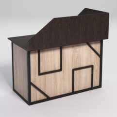 Стол эргономичный офисный СЭ-15А (левосторонний) с экраном СТРОНГ в стиле ЛОФТ декор №4, Дуб Венге и Дуб Сонома