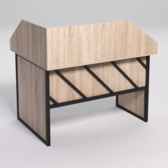 Стол эргономичный офисный СЭ-16 (правосторонний) с экраном СТРОНГ в стиле ЛОФТ декор №2, Дуб Сонома