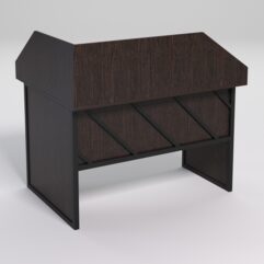 Стол эргономичный офисный СЭ-16 (правосторонний) с экраном СТРОНГ в стиле ЛОФТ декор №2, Дуб Венге