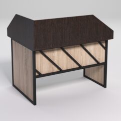 Стол эргономичный офисный СЭ-16 (правосторонний) с экраном СТРОНГ в стиле ЛОФТ декор №2, Дуб Венге и Дуб Сонома