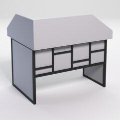 Стол эргономичный офисный СЭ-16 (правосторонний) с экраном СТРОНГ в стиле ЛОФТ декор №3, Серый