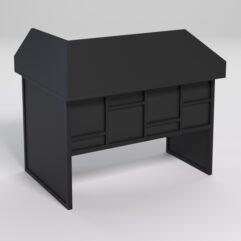 Стол эргономичный офисный СЭ-16 (правосторонний) с экраном СТРОНГ в стиле ЛОФТ декор №3, Черный