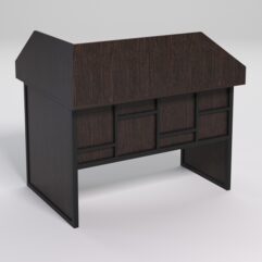 Стол эргономичный офисный СЭ-16 (правосторонний) с экраном СТРОНГ в стиле ЛОФТ декор №3, Дуб Венге