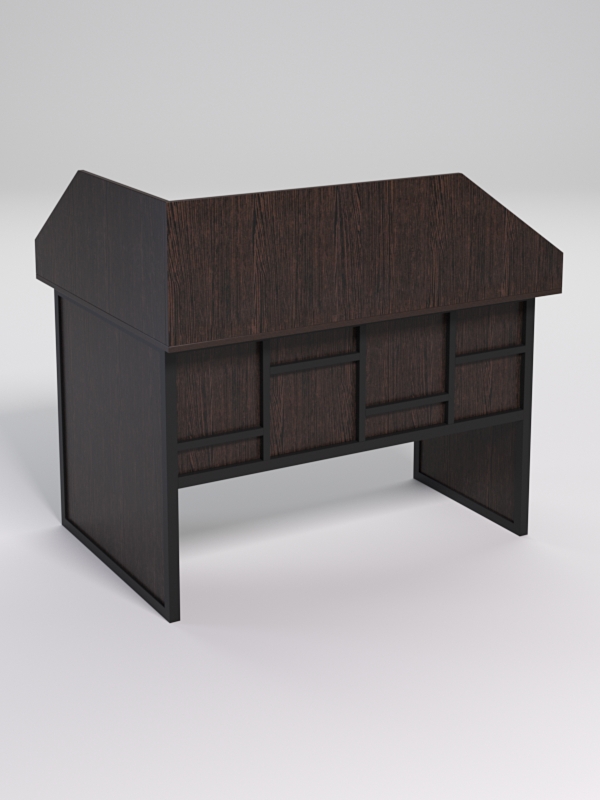 Стол эргономичный офисный СЭ-16 (правосторонний) с экраном СТРОНГ в стиле ЛОФТ декор №3, Дуб Венге