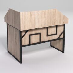 Стол эргономичный офисный СЭ-16 (правосторонний) с экраном СТРОНГ в стиле ЛОФТ декор №4, Дуб Сонома