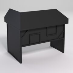 Стол эргономичный офисный СЭ-16 (правосторонний) с экраном СТРОНГ в стиле ЛОФТ декор №4, Черный