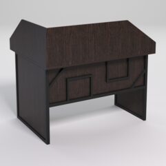 Стол эргономичный офисный СЭ-16 (правосторонний) с экраном СТРОНГ в стиле ЛОФТ декор №4, Дуб Венге