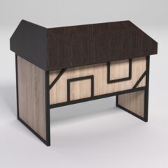 Стол эргономичный офисный СЭ-16 (правосторонний) с экраном СТРОНГ в стиле ЛОФТ декор №4, Дуб Венге и Дуб Сонома