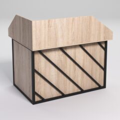 Стол эргономичный офисный СЭ-16А (правосторонний) с экраном СТРОНГ в стиле ЛОФТ декор №2, Дуб Сонома