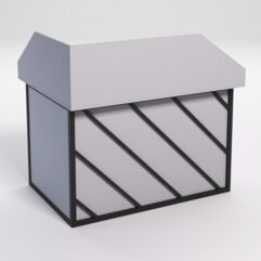 Стол эргономичный офисный СЭ-16А (правосторонний) с экраном СТРОНГ в стиле ЛОФТ декор №2, Серый