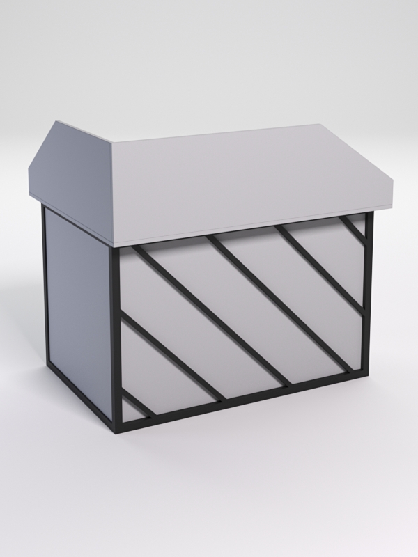 Стол эргономичный офисный СЭ-16А (правосторонний) с экраном СТРОНГ в стиле ЛОФТ декор №2, Серый