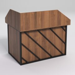 Стол эргономичный офисный СЭ-16А (правосторонний) с экраном СТРОНГ в стиле ЛОФТ декор №2, Орех