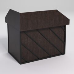 Стол эргономичный офисный СЭ-16А (правосторонний) с экраном СТРОНГ в стиле ЛОФТ декор №2, Дуб Венге