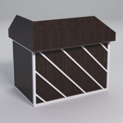 Стол эргономичный офисный СЭ-16А (правосторонний) с экраном СТРОНГ в стиле ЛОФТ декор №2, Дуб Венге + металлический каркас Белый