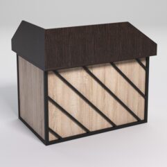 Стол эргономичный офисный СЭ-16А (правосторонний) с экраном СТРОНГ в стиле ЛОФТ декор №2, Дуб Венге и Дуб Сонома