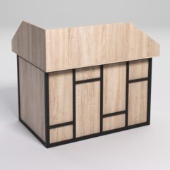 Стол эргономичный офисный СЭ-16А (правосторонний) с экраном СТРОНГ в стиле ЛОФТ декор №3, Дуб Сонома