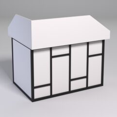 Стол эргономичный офисный СЭ-16А (правосторонний) с экраном СТРОНГ в стиле ЛОФТ декор №3, Белый