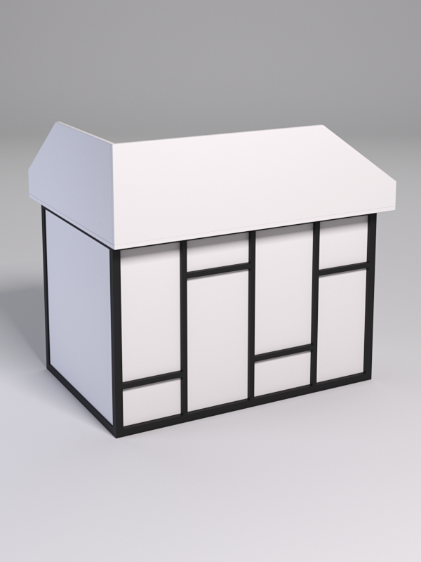 Стол эргономичный офисный СЭ-16А (правосторонний) с экраном СТРОНГ в стиле ЛОФТ декор №3, Белый