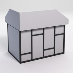 Стол эргономичный офисный СЭ-16А (правосторонний) с экраном СТРОНГ в стиле ЛОФТ декор №3, Серый