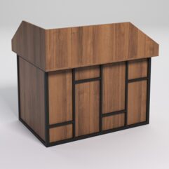 Стол эргономичный офисный СЭ-16А (правосторонний) с экраном СТРОНГ в стиле ЛОФТ декор №3, Орех