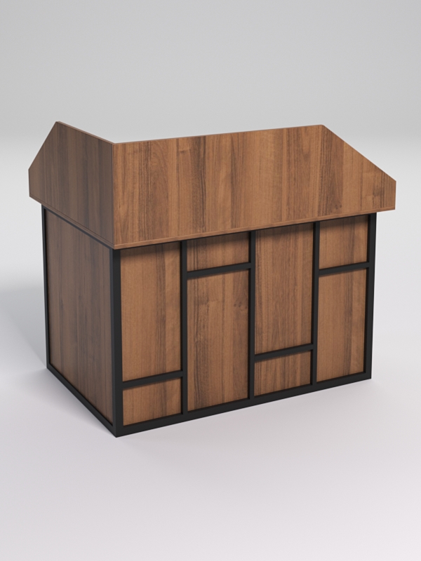 Стол эргономичный офисный СЭ-16А (правосторонний) с экраном СТРОНГ в стиле ЛОФТ декор №3, Орех