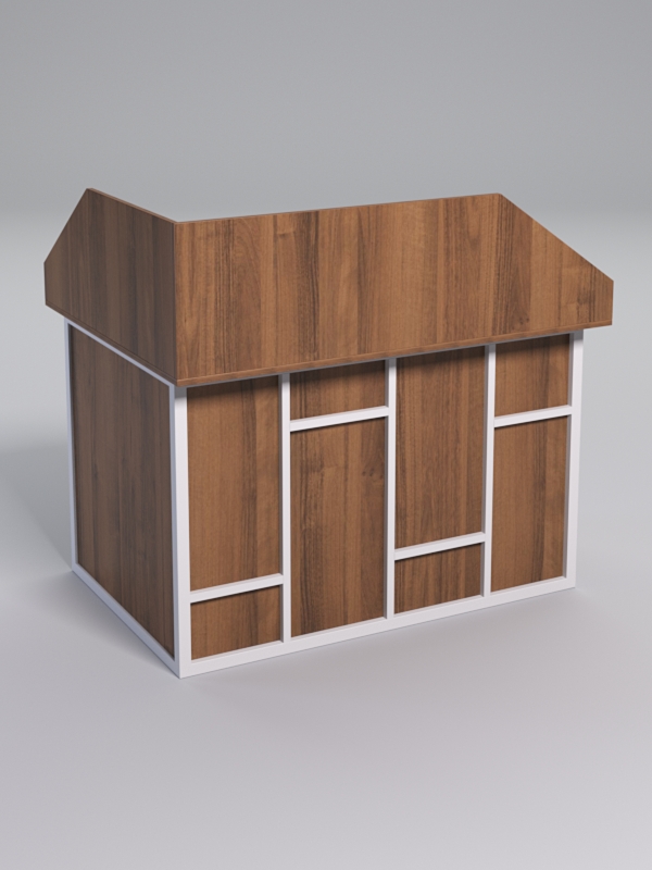 Стол эргономичный офисный СЭ-16А (правосторонний) с экраном СТРОНГ в стиле ЛОФТ декор №3, Орех + металлический каркас Белый