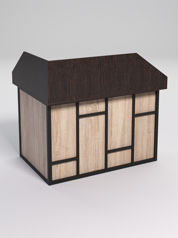 Стол эргономичный офисный СЭ-16А (правосторонний) с экраном СТРОНГ в стиле ЛОФТ декор №3, Дуб Венге и Дуб Сонома