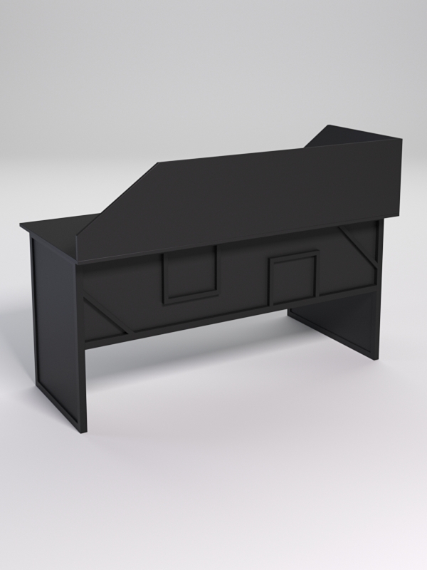 Стол эргономичный офисный СЭ-17 (левосторонний) с экраном СТРОНГ в стиле ЛОФТ декор №4, Черный