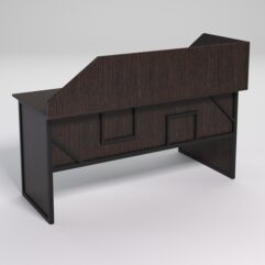 Стол эргономичный офисный СЭ-17 (левосторонний) с экраном СТРОНГ в стиле ЛОФТ декор №4, Дуб Венге