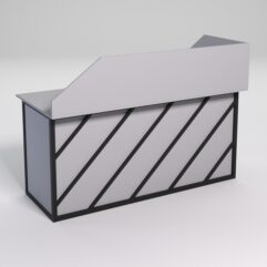 Стол эргономичный офисный СЭ-17А (левосторонний) с экраном СТРОНГ в стиле ЛОФТ декор №2, Серый