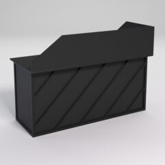 Стол эргономичный офисный СЭ-17А (левосторонний) с экраном СТРОНГ в стиле ЛОФТ декор №2, Черный