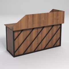 Стол эргономичный офисный СЭ-17А (левосторонний) с экраном СТРОНГ в стиле ЛОФТ декор №2, Орех