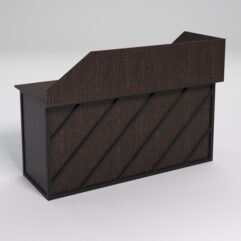 Стол эргономичный офисный СЭ-17А (левосторонний) с экраном СТРОНГ в стиле ЛОФТ декор №2, Дуб Венге