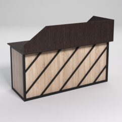 Стол эргономичный офисный СЭ-17А (левосторонний) с экраном СТРОНГ в стиле ЛОФТ декор №2, Дуб Венге и Дуб Сонома