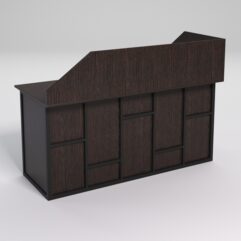 Стол эргономичный офисный СЭ-17А (левосторонний) с экраном СТРОНГ в стиле ЛОФТ декор №3, Дуб Венге