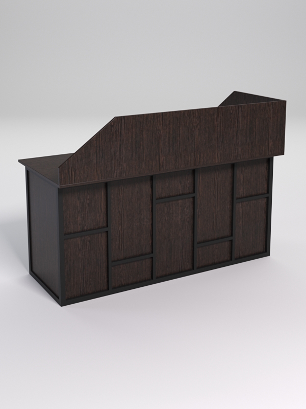 Стол эргономичный офисный СЭ-17А (левосторонний) с экраном СТРОНГ в стиле ЛОФТ декор №3, Дуб Венге