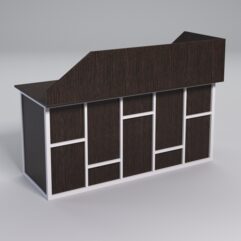 Стол эргономичный офисный СЭ-17А (левосторонний) с экраном СТРОНГ в стиле ЛОФТ декор №3, Дуб Венге + металлический каркас Белый