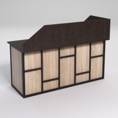 Стол эргономичный офисный СЭ-17А (левосторонний) с экраном СТРОНГ в стиле ЛОФТ декор №3, Дуб Венге и Дуб Сонома