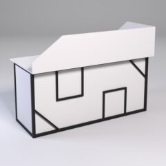 Стол эргономичный офисный СЭ-17А (левосторонний) с экраном СТРОНГ в стиле ЛОФТ декор №4, Белый