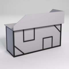 Стол эргономичный офисный СЭ-17А (левосторонний) с экраном СТРОНГ в стиле ЛОФТ декор №4, Серый