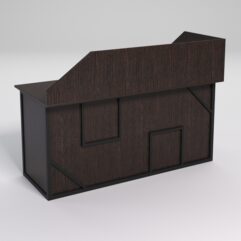 Стол эргономичный офисный СЭ-17А (левосторонний) с экраном СТРОНГ в стиле ЛОФТ декор №4, Дуб Венге