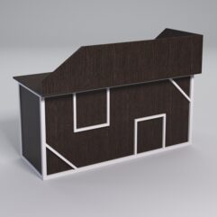 Стол эргономичный офисный СЭ-17А (левосторонний) с экраном СТРОНГ в стиле ЛОФТ декор №4, Дуб Венге + металлический каркас Белый