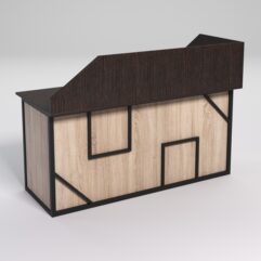 Стол эргономичный офисный СЭ-17А (левосторонний) с экраном СТРОНГ в стиле ЛОФТ декор №4, Дуб Венге и Дуб Сонома