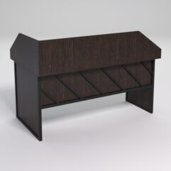 Стол эргономичный офисный СЭ-18 (правосторонний) с экраном СТРОНГ в стиле ЛОФТ декор №2, Дуб Венге